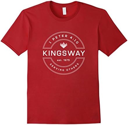 Mens Kingsway Baptist Church Serves Tee XL Cranberry
