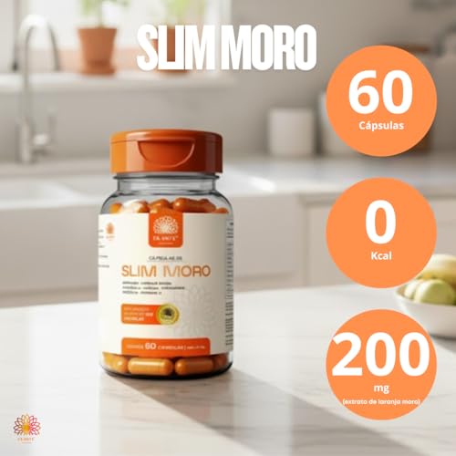 Slim Moro Cápsulas Ca.nuts | 60 Cápsulas | Extrato de Laranja Moro + Spirulina + Chlorella + Cromo + Curcumina + Própolis + Vitamina C (1 Pote)