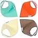 Baby Bandana Drool Bibs with Snaps, Solid Colors Unisex 4 Pack Gift Set by KiddieBest