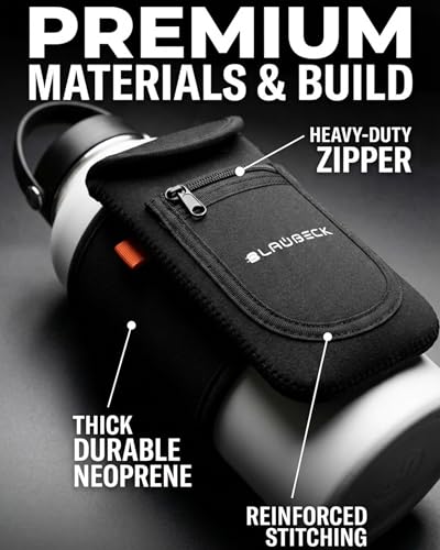 BLAUBECK Funda magnética para Botella de Agua y Soporte para teléfono para Gimnasio, Bolsa Negra para Gimnasio con 4 imanes, fijarla a Cualquier Equipo de Gimnasio, Soporte magnético para teléfonos,