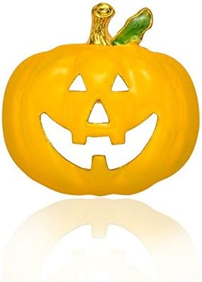 Romantic Fate Lovely Dress Decorated Halloween Pumpkin Children Drop Oil Brooch Pin Hollow Smile Corsage