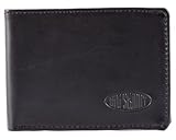 Big Skinny Men's Compact Sports Leather Bi-Fold Slim Wallet, Holds Up to 20 Cards, Black