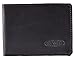 Big Skinny Men's Compact Sports Leather Bi-Fold Slim Wallet, Holds Up to 20 Cards, Black