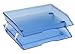 Acrimet Facility 2 Tier Letter Tray, Side Load, Letter Size/A4, Desktop File Organizer, Plastic (Clear Blue Color)