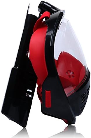 Seaggles New Black and Red Diving mask 180° View Snorkel Mask Full Face Dive Mask Full Dry Anti-Fog Folding Snorkel Mask Adjustable Head Straps Two Sizes Available