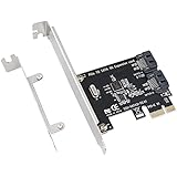 QNINE PCI Express SATA 3 Controller Card, 2 Port PCIe SATA III 6GB/s Internal Adapter Converter for Desktop PC Support SSD and HDD with Low Profile Bracket