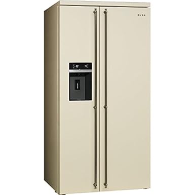 Smeg SBS8004PO Independiente A+ Crema de color nevera puerta lado ...