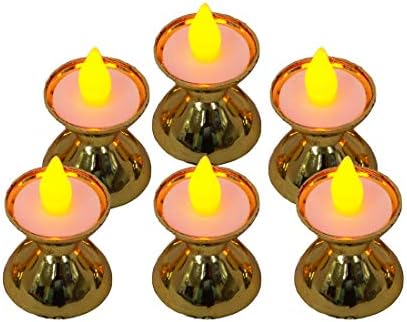 Muren Flameless LED Battery-Powered Unscented White LED Tealight Candles, Fake Candles, Pack of 6