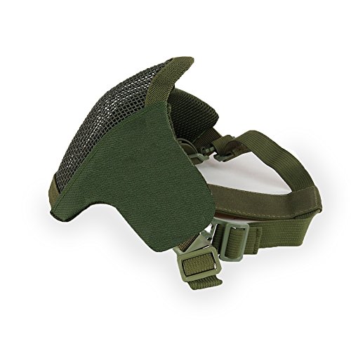 YASHALY Tactical Airsoft Mask Adjustable Outdoor Strike Camouflage Protective Metal Mesh Half Face Mask For CS/Hunting/Paintball/Shooting (MA-42-09, Adjustable) - Thumbnail 3