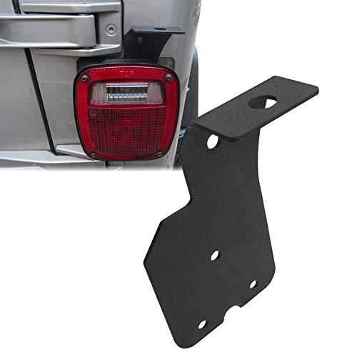 Vijay Antenna Mount Bracket, Off-Road Tailgate Rear Lamp Bolt-on Mounting fits for 1987-2006 Jeep Wrangler YJ TJ - Thumbnail 6