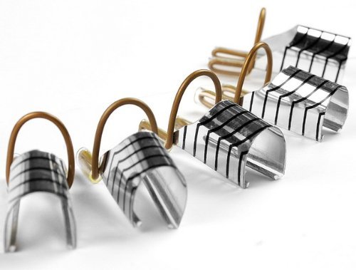 10PC nail art silver foil reusable acrylic UV gel forms shape french false