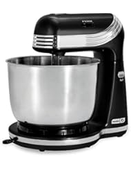 Dash Stand Mixer (Electric Mixer for Everyday Use): 6 Speed Stand Mixer with 3 qt Stainless Steel Mixing Bowl, Dough Hooks & Mixer Beaters for Dressings, Frosting, Meringues & More - Black