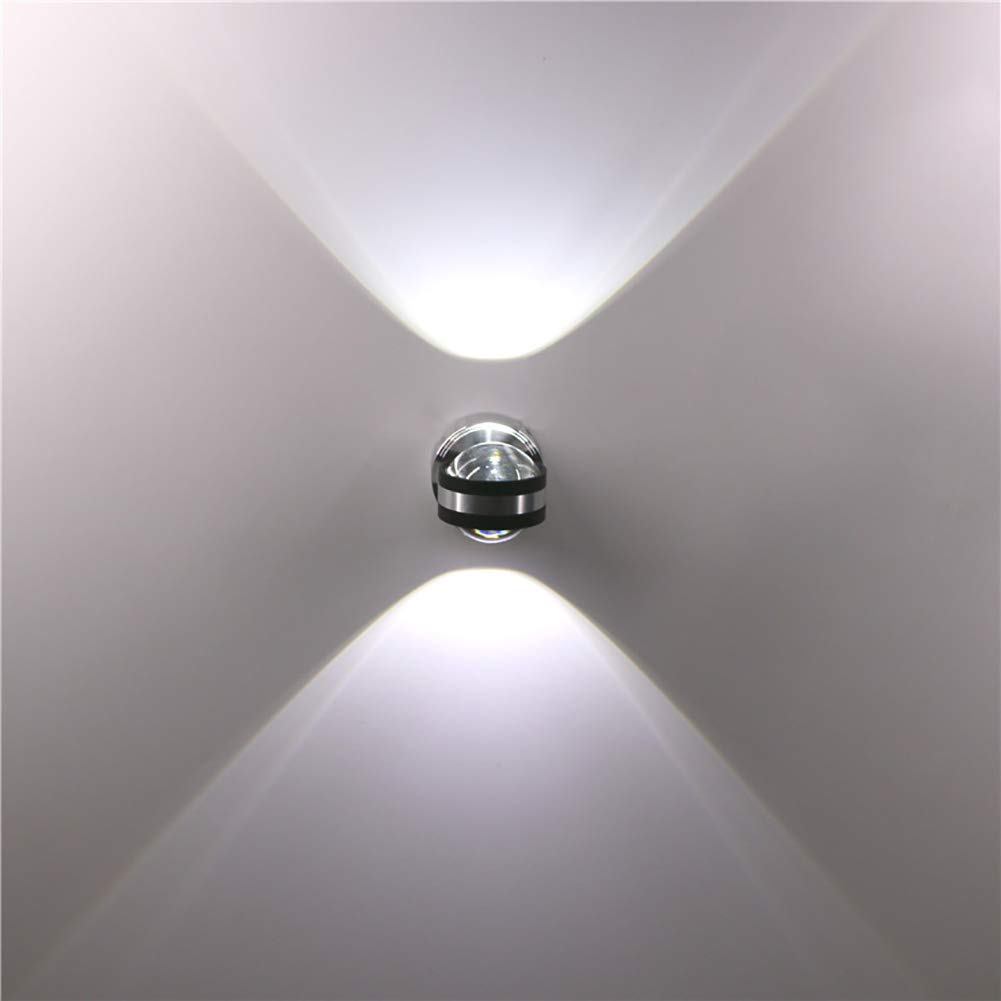 KRUIHAN 6W LED Wall Light Up Down - Indoor Effect Sconce Aluminum Fixture Lighting for Hallway Bedroom Bedside Home Loft Living Room Cold White