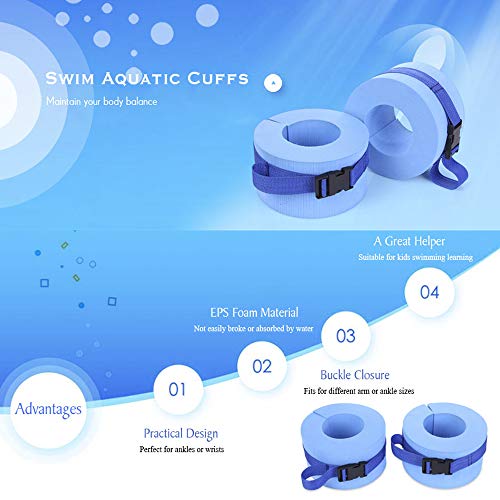 AODD Swimming Arm Bands, Kids Arm Float Discs, Water Aerobics Float Ring, Swim Fitness Training Set, EVA Foam Swim Aquatic Cuffs, Ankles Arms Belts with Quick Release Buckle, for Adult Kids Teenagers