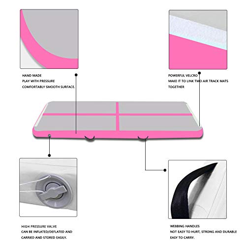 Tuxedo Sailor 10ft/13ft/16ft/20ft Inflatable Gymnastics Air Track Tumbling Mat 4in/6in/8in Thick Tumbling Air Track Mat with Electric Air Pump for Cheerleading/Gymnastics/Beach/Gym/Home use
