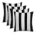 Set of 4 Indoor/Outdoor Square Decorative Throw/Toss Pillows Black and White Stripe Fabric Choose Size (17