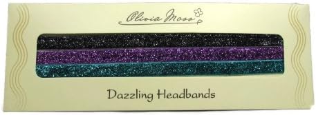 Olivia Moss Dazzling Stretch Headbands (3 Pack) Black, Purple, Green