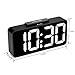 DreamSky Auto Time Set Alarm Clock with USB Port for Charging, Snooze, Dimmer, Extra Large Impaired Vision Digital Red LED Bedside Desk Clock, Auto DST.