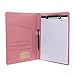Pink Padfolio Clipboard Portfolio Folder with Pen - Geila PU Leather Resume Portfolio - Interview/Legal Document Organizer & Conference Folder for Business School Office - with 8.5 x11In Writing Pad