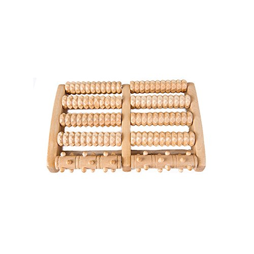 Vogvigo Wooden Roller Massager Foot Massage Tool Sauna Accessory Stress Relief Relax Massage Accessory Foot Roller Foot Massager 5 Rows