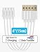 HomeSpot Short Android Phone Charger 6-Inch [4 Pack] Tangle-Free USB Cable forAndroid Charging Cable for Galaxy S7/S6, Sony, Motorola - White