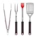 BBQ Grill Tool Set- 4 Pieces Professional Extra Thick Stainless Steel Spatula, Fork, Basting Brush & Tongs With Elongated Heat-resistant Handles. Gift Box Package. Best For Outdoor Grilling, Cooking,