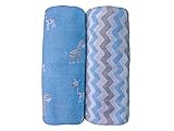 Baby Muslin Swaddle Blankets for Boys 100% Cotton Burp Swaddler Receiving Blankets (2 Pack)