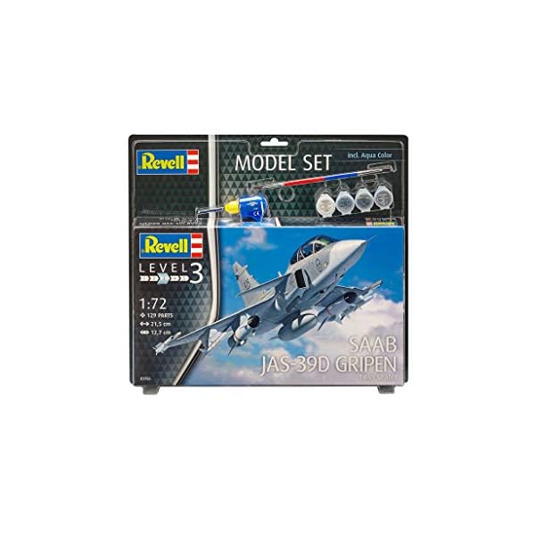 Revell Modellbausatz Flugzeug 1:72 - Saab JAS-39D Gripen TwinSeater im Maßstab 1:72, Level 3, originalgetreue… – Bild 3