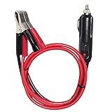 SPARKING 3FT Car Cigarette Lighter Plug 10A 12V Adapter with LED Lights Male Plug to Alligator Clips Car Battery Clip-on Extension Cable