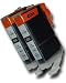 2 Chipped High-Capacity Black Compatible Canon CLI-8Bk Ink Cartridges for Canon Pixma iP6600D