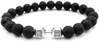 Aromatherapy Jewelry Essential Oils Diffuser Bracelets for Women Men Kids Boys Girls Couples / Lava Stone Rock Fragrance Diffuser Bracelet (dumbbell-A)