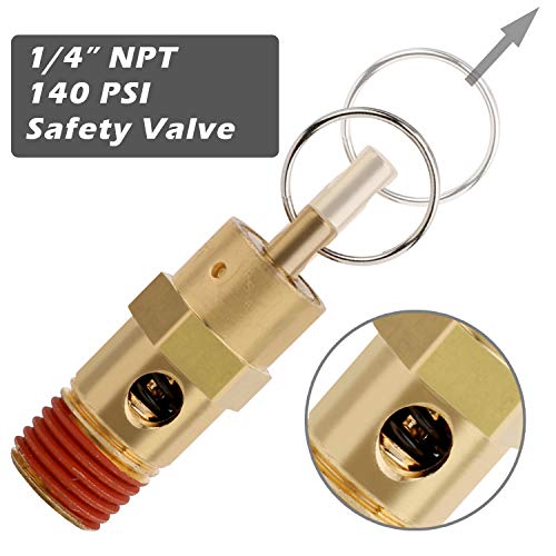 Hromee 5 Piece 1/4 Inch Compressor Air Tank Port Fittings Drain Valve