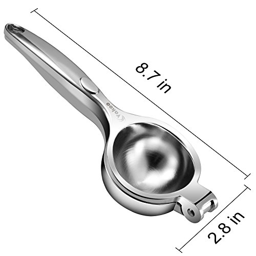 Lemon Squeezer, Vakoo Premium Lime Squeezers Metal Manual Citrus Press Juicer for Lemon Lime Orange Juice Fruit - Silver - Big