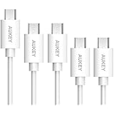 AUKEY Micro USB Cable, 5 Pack (3 x 3.3 ft, 2 x 1 ft) USB 2.0 Quick Charge Cables for LG G4, HTC, Samsung Galaxy S7/S6/Edge and More