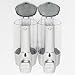 Little World Soap Dispenser Wall Mount, Manual Hand Liquid Shampoo Shower Gel Dispenser Lotion Container 350ml for Office Bathroom Kitchen, Silver 2 Chamber