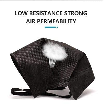 4ply Black Disposable Face Mask- Black Face Mask with Activated Carbon Disposable Face Masks Black Masks Breathable Masks for Women, Men and Kids and Office Supplies (4ply) (Black 50pcs)