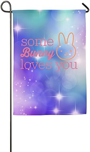 Personalized Decorative Welcome Polyester Garden Flags Printed Some Bunny Loves You Easter Flag For Indoor/Outdoor With Two Size - 12 18 Or 18 27 Inch