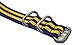 ArtStyle Watch Band with Colorful Nylon Material Strap and Heavy Duty Brushed Buckle (Blue/Yellow, 18mm)