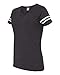 LAT Ladies' Fine Jersey Short Sleeve Football Tee (Vintage Smoke/Blended White, XX-Large)