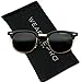 WearMe Pro Retro Classic Metal Half Frame Horn Rimmed Sunglasses