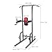 TOMSHOO Fitness Power Tower with Dip Station Pull Up Bar Standing Multi Push Up Knee Raise Stand Rack for Home Gym Workout