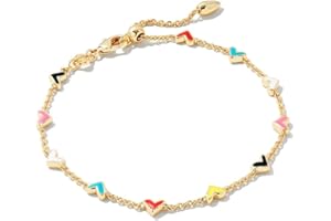Kendra Scott Haven Heart Gold Chain Bracelet in Multi Mix, Fashion Jewelry For Women
