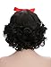 karlery Adult Women Short Bob Wave Black Cosplay Wig with Red Bow Princess Halloween Costume Anime Party Wig