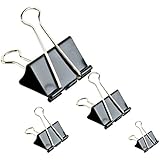 Binder Clips Paper Clamp For Paper-Clips Paper Bnder Assorted Sizes (Black) 50 PCS