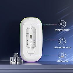 Uiosmuph LED Wireless Silent Mouse, G12 Slim