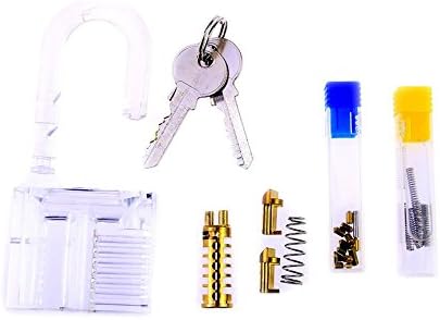 Transparent Lock,AB Tubular Padlock,Accessories of Lock for DIY Assembling,Challenging Tricks,Locksmith Leaner Practise Lock