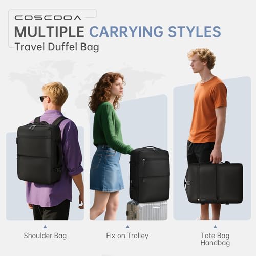 COSCOOA 6x13x17 inch Personal Item Bag for Budget Flight in Canada,15x33x43 cm Travel Bag,Expandable Travel Backpack