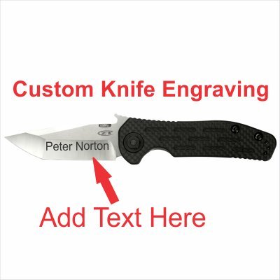 ZERO TOLERANCE 0620CF EMERSON SATIN/ STONEWASH TANTO BLADE, CARBON FIBER & TITANIUM HANDLE FOLDING KNIFE CUSTOM ENGRAVING