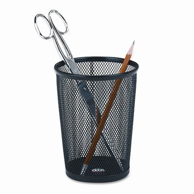 Nestable Jumbo Wire Mesh Pencil Cup, 4 3/8 dia. x 5 1/8, Black [Set of 2]