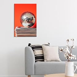Vintage 70s Disco Ball Wall Art Posters Trendy Red